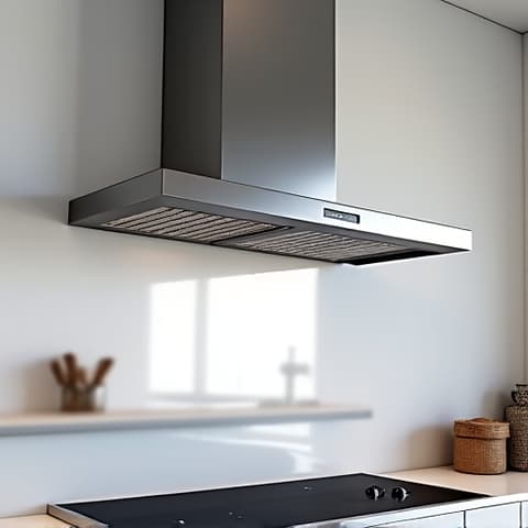 Folsom range hood repair in a Promontory home. Expert technician inspecting and repairing a kitchen range hood, ensuring proper ventilation and air quality.