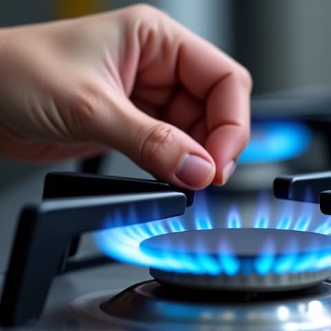 LG gas stove burner repair in Broadstone, Folsom. Technician replacing a faulty igniter on an LG gas range.