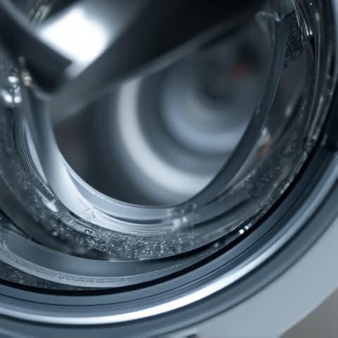 Technician performing a mechanical repair on an LG washing machine with its outer casing removed, showcasing gears and motor. This repair was completed in Roseville, CA, emphasizing our technicians
