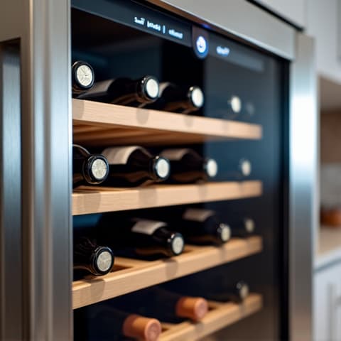 Sub-Zero integrated wine cooler repair in a Gold River residence, addressing cooling system issues to preserve vintage wines.