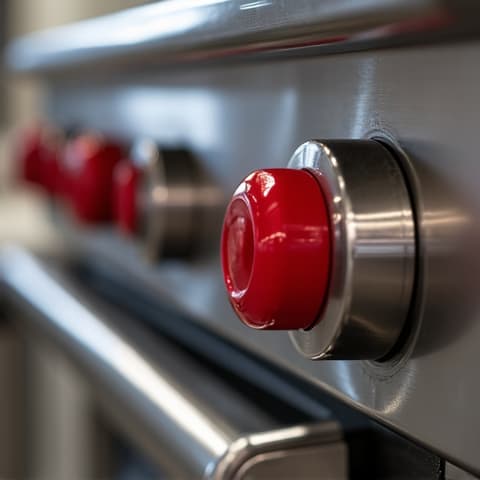 Wolf professional range repair in a Gold River home, focusing on precise burner adjustment for even heat distribution.