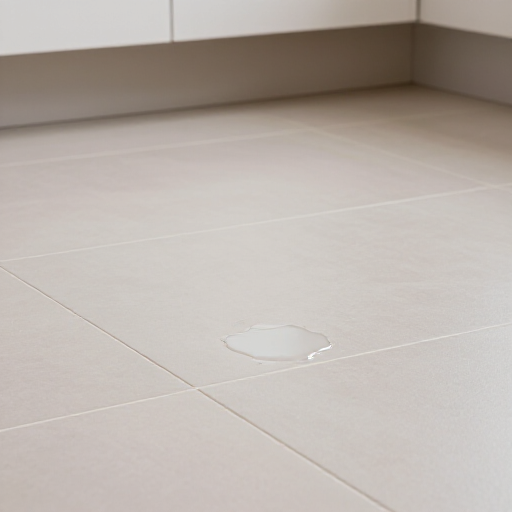 Clean kitchen floor protected from a dishwasher leak