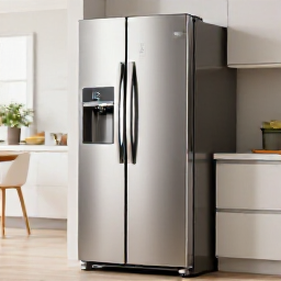 Skilled technician performing refrigerator repair in Dixon, CA. A professional appliance repair specialist diagnosing an issue with a modern stainless steel refrigerator in a home kitchen, ensuring efficient and reliable service for Dixon residents.