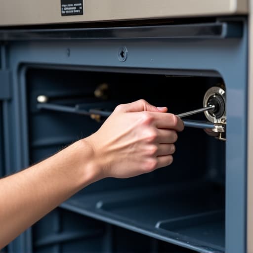 Appliance repair technician performing an oven diagnostic check in Antelope, CA