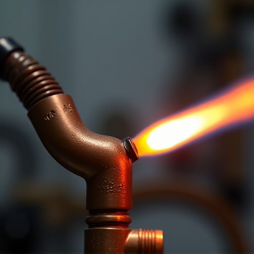 An oxygen-acetylene torch being used for brazing refrigerant lines during a sealed system repair, ensuring leak-free connections. This is crucial for high-quality repairs offered as part of our mobile service across El Dorado Hills.