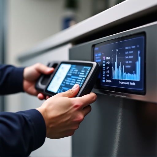 Dishwasher repair technician inspecting control panel diagnostic troubleshooting
