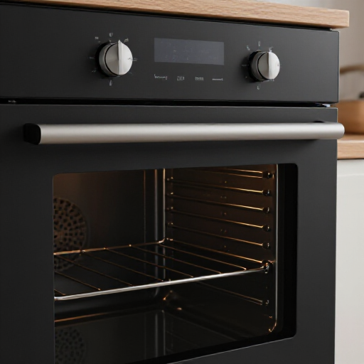 Dixon appliance repair technician fixing an oven. A skilled and certified technician troubleshooting and repairing a modern oven in a clean kitchen, ensuring safety and functionality for a Dixon homeowner.