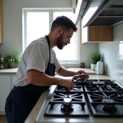 family cooking in kitchen