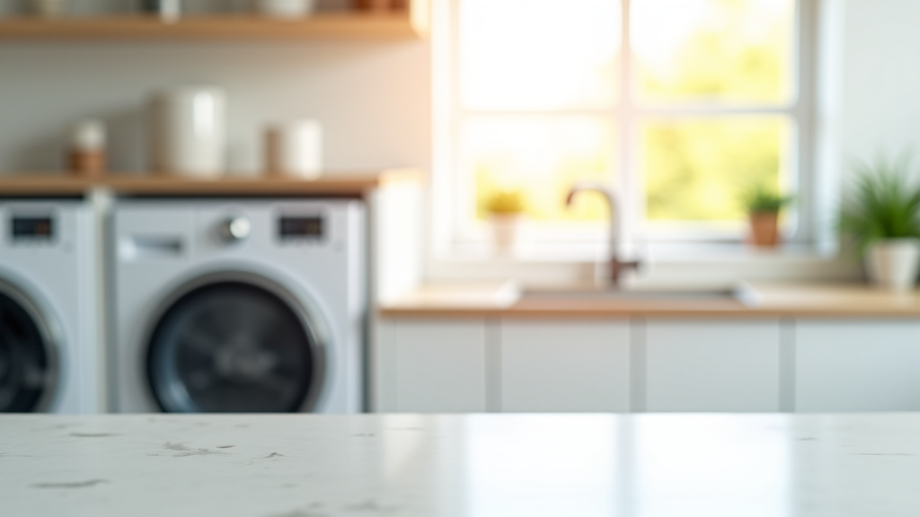 Laundry room background with washer and dryer, showcasing efficient repair service in Folsom