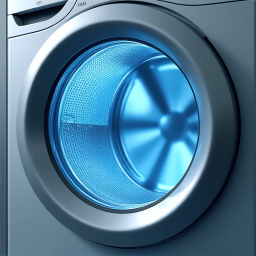 technician inspecting a front load washing machine for mold