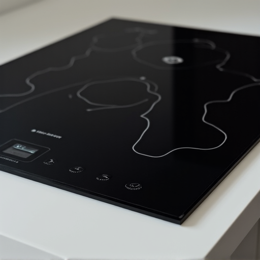 luxury appliance repair technician inspecting thermador induction cooktop