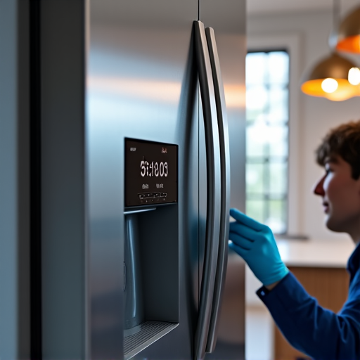 Sub-Zero Refrigerator White-Glove Service. A certified technician meticulously repairing a Sub-Zero refrigerator, demonstrating precision and white-glove service standards with OEM parts.