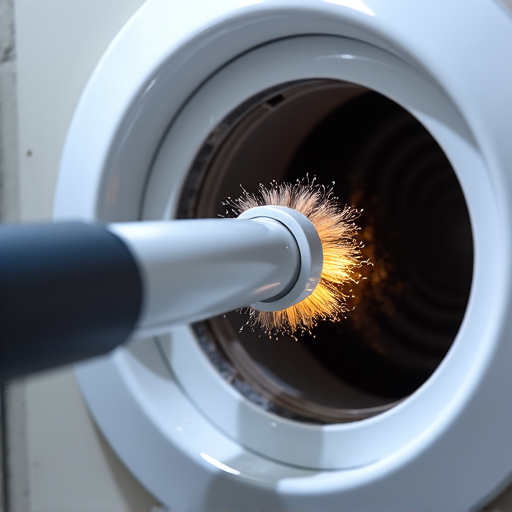 Professional dryer vent cleaning with a long rotary brush in Sacramento