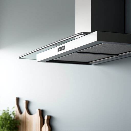 Professional technician inspecting a range hood ventilation system in a modern Sacramento kitchen. Features certified technician, kitchen appliance repair, and home air quality improvement.