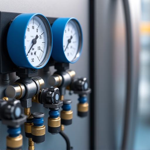 A technician operating a professional refrigerant charging station for precise refilling of a repaired sealed system, ensuring accurate refrigerant levels. This advanced equipment supports our mobile service across El Dorado Hills.