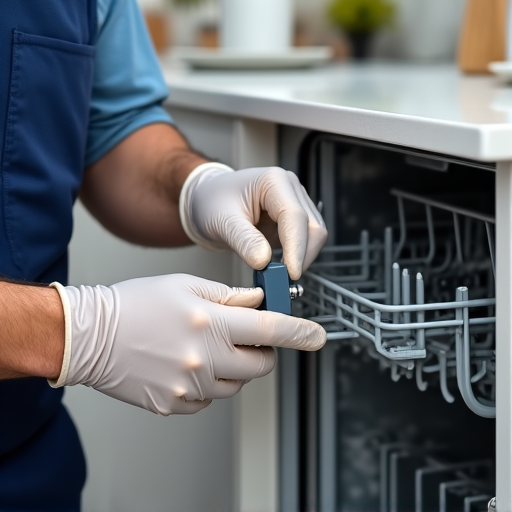 Rocklin dishwasher repair technician inspecting faulty drainage system