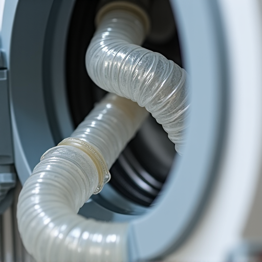 Washing machine leaking due to a faulty hose, highlighting common repair needs in Sacramento. A technician identifies the source of the leak, showing precision and expertise in diagnosing washing machine problems.