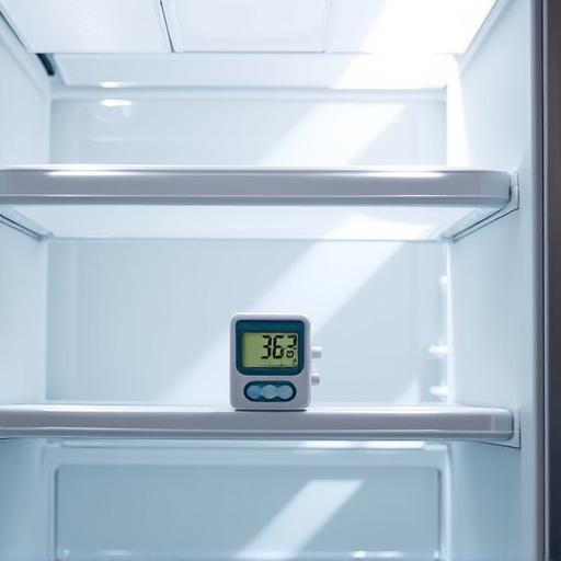 A well-maintained Sub-Zero refrigerator interior with food items and a precision thermometer, emphasizing meticulous care
