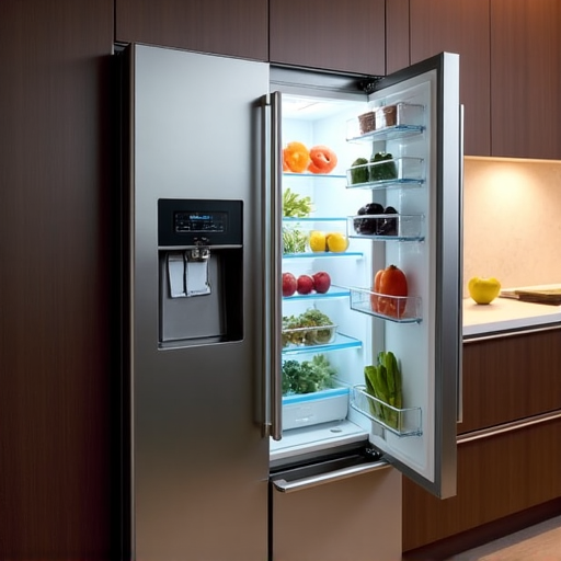 Gold River technician carefully repairing a high-end refrigerator