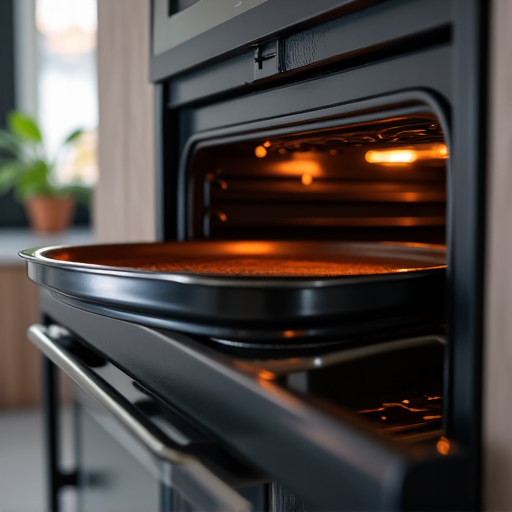 Technician replacing a heating element on an electric oven in a Roseville kitchen