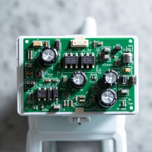 A close-up of a technician repairing an electronic control board of a washing machine, showcasing the intricate work involved in fixing appliance error codes.