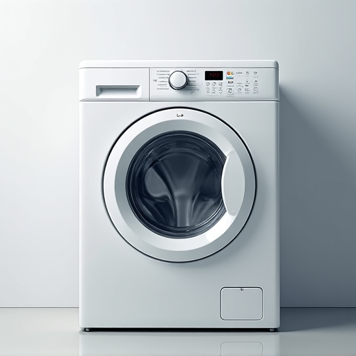 front load washing machine with open door